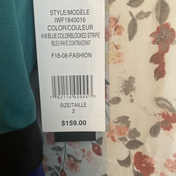 IMNYC by Isaac Mizrahi color block striped lined sleeveless dress 2 has pockets - Picture 3 of 6